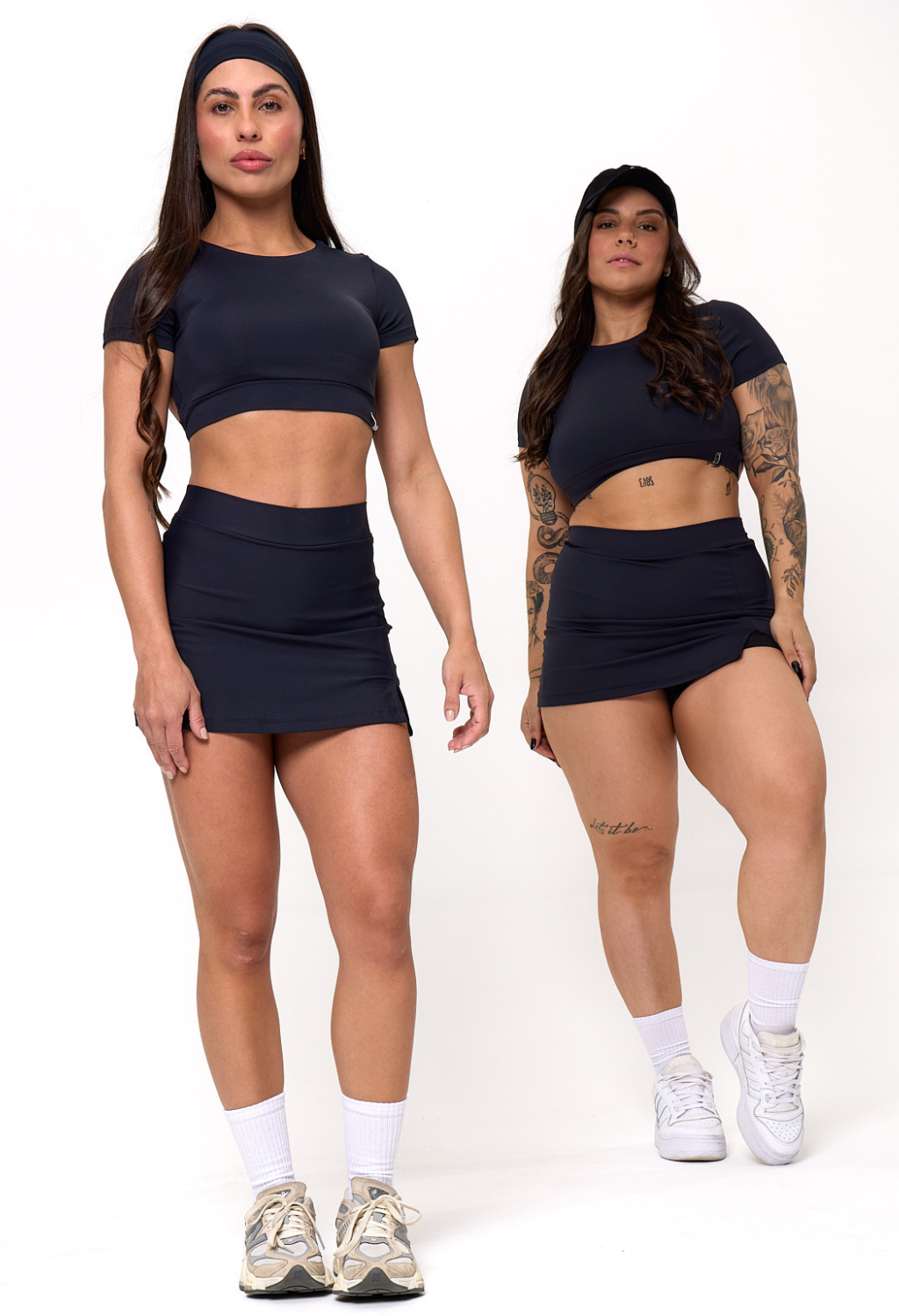 CONJ. SHORTS SAIA + CROPPED UPSIDE PRETO