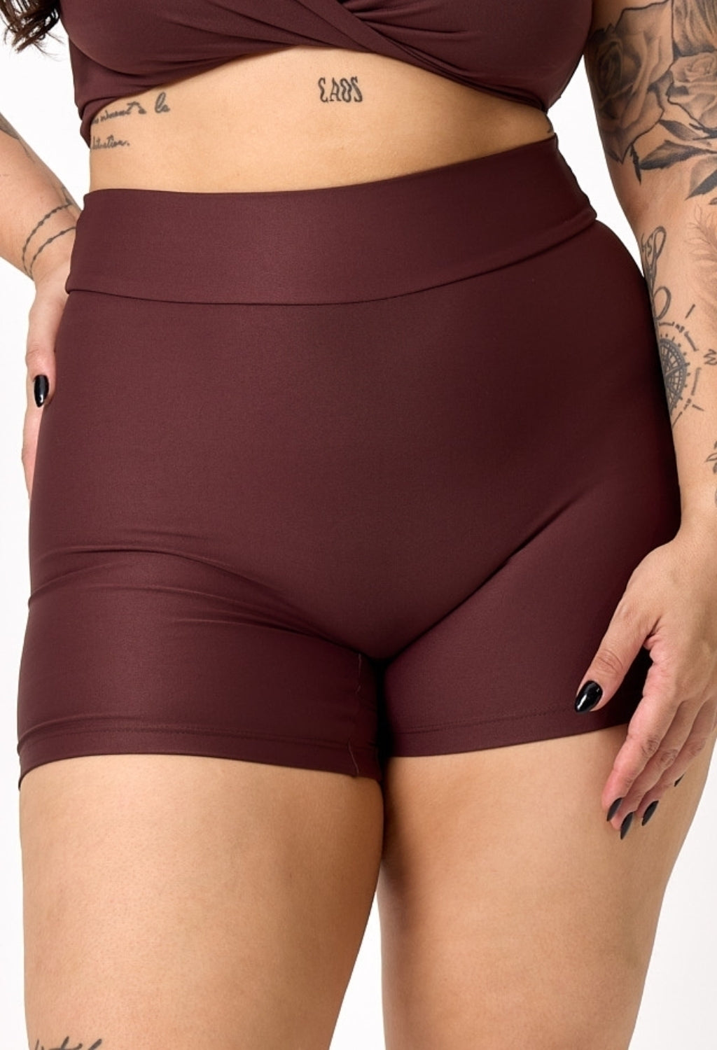 SHORTS BASIC DARK BROWN