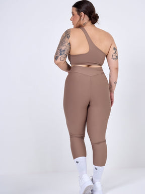 CONJUNTO LEGGING CROSS OVER + TOP PANDORA COFFEE