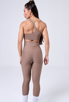 CONJUNTO LEGGING CROSS OVER + TOP PANDORA COFFEE