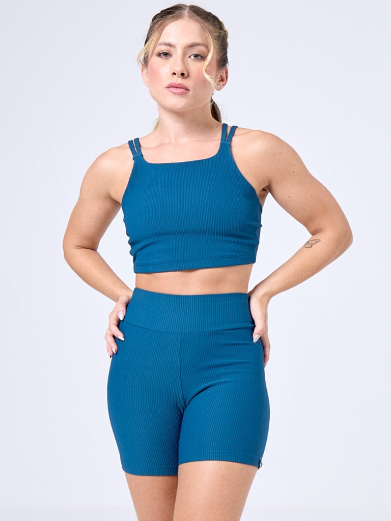CONJUNTO SHORTS TIMELESS + TOP STRAPPY SPORT CANELADO NAVY