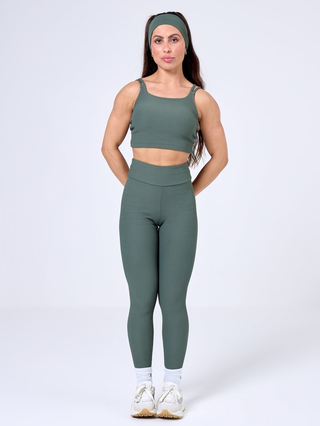 CONJUNTO LEGGING CANELADA + TOP STRAPPY CANELADO CACTUS