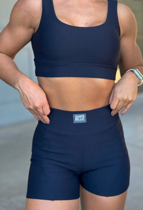 CONJUNTO TOP SANTABELLA 2.0 + SHORTS CANELADO BLACK