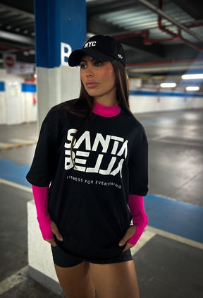 CAMISETA OVERSIZED SILK SANTABELLA PRETA