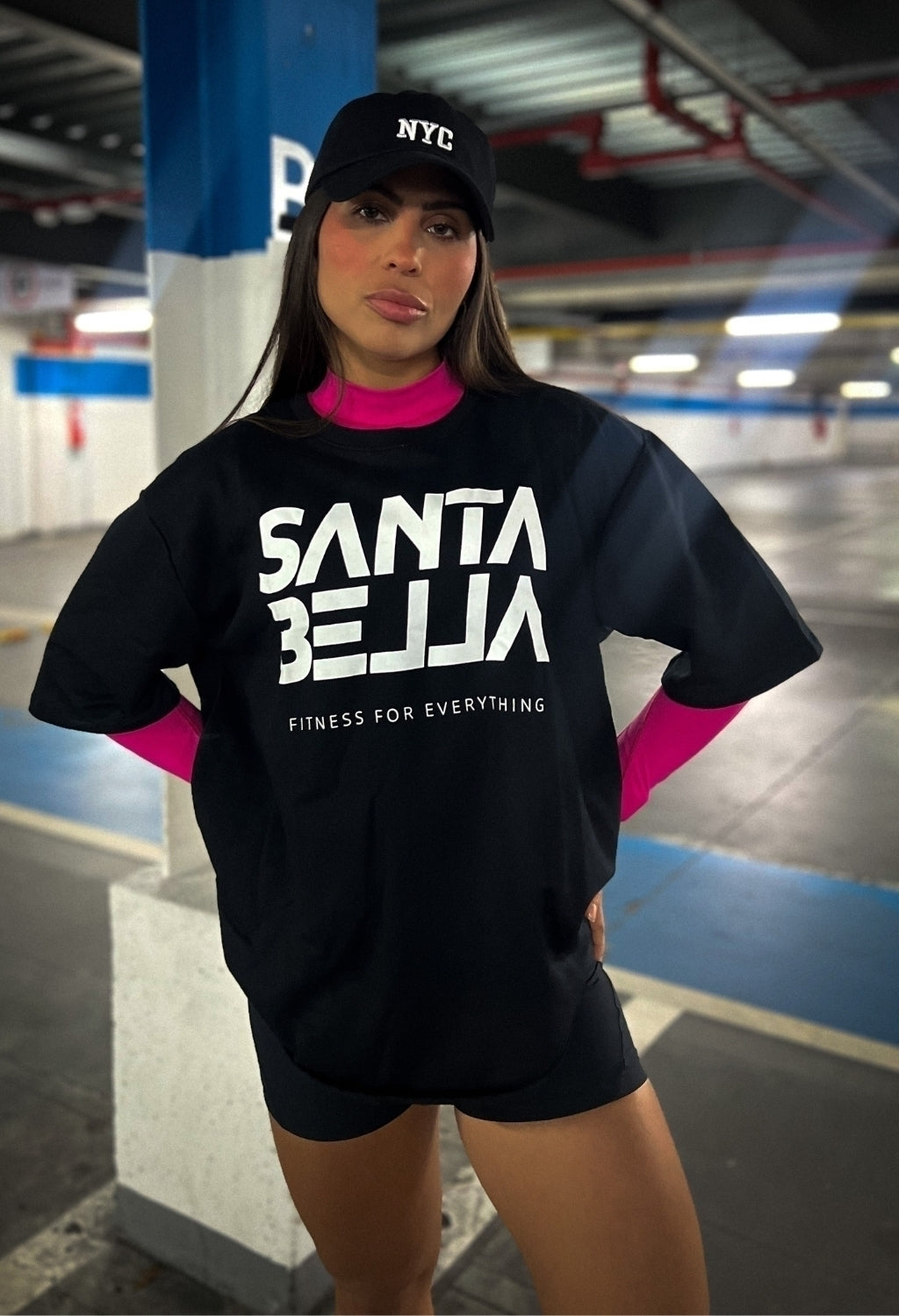 CAMISETA OVERSIZED SILK SANTABELLA PRETA