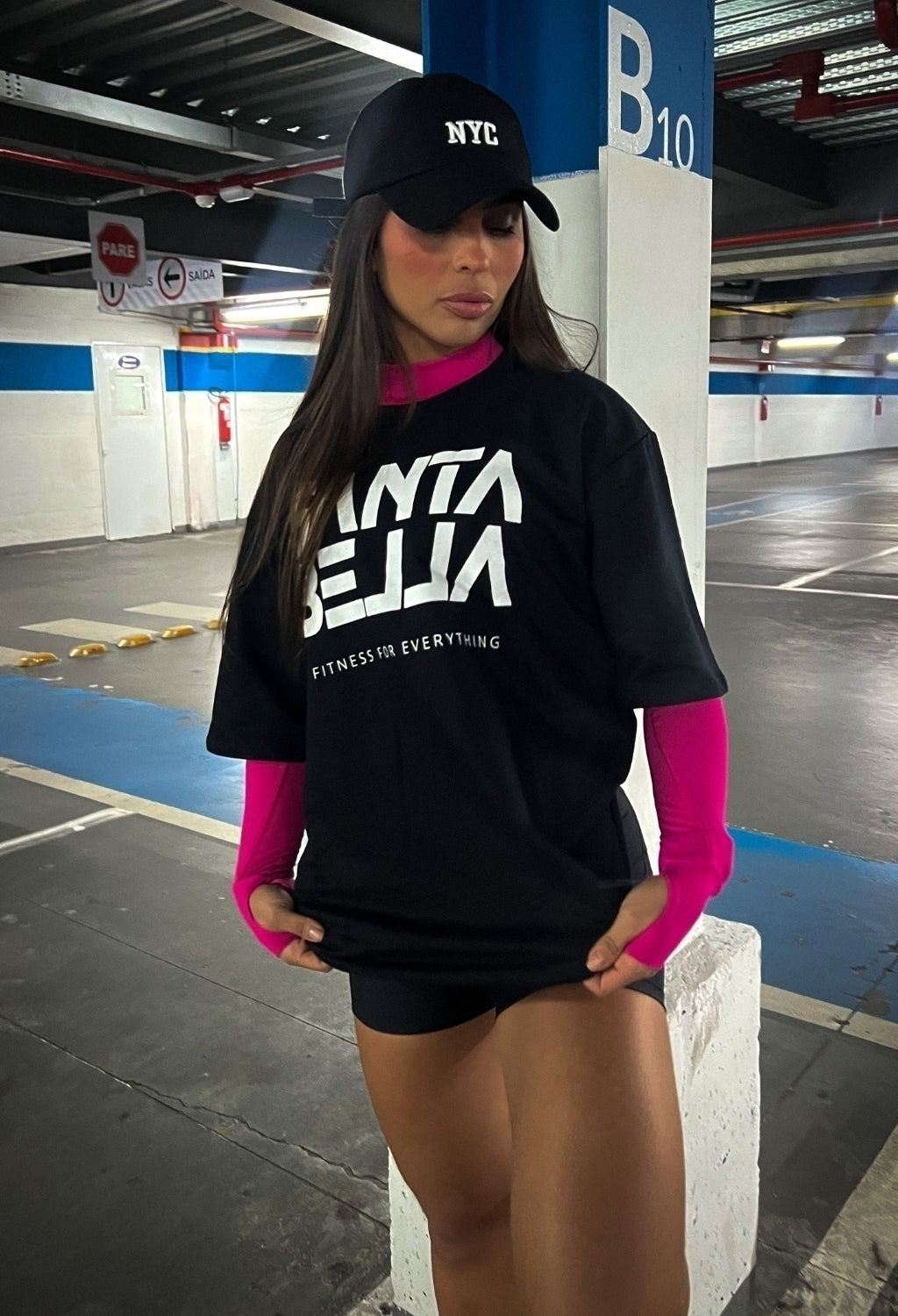 CAMISETA OVERSIZED SILK SANTABELLA PRETA
