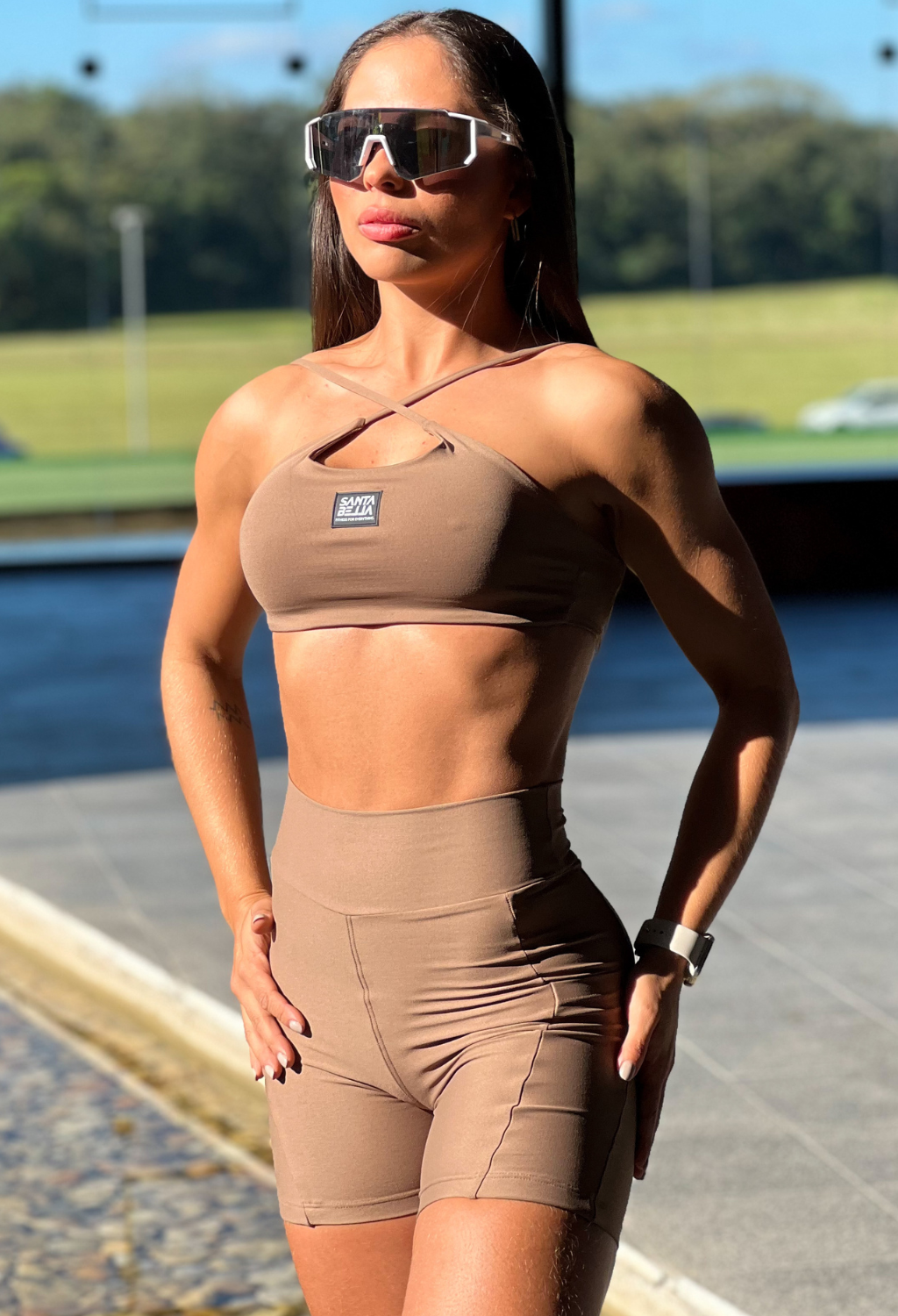 CONJUNTO TOP ENERGY + SHORTS REFRESH COFFEE