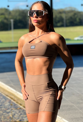 CONJUNTO TOP ENERGY + SHORTS REFRESH COFFEE
