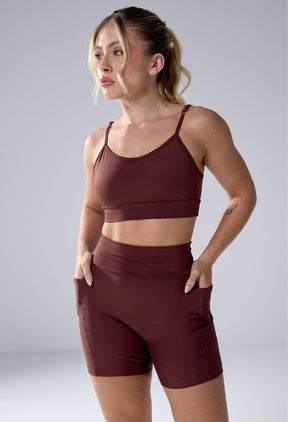 CONJUNTO SHORTS REFRESH 2.0 + TOP EVOLVE ESPRESSO
