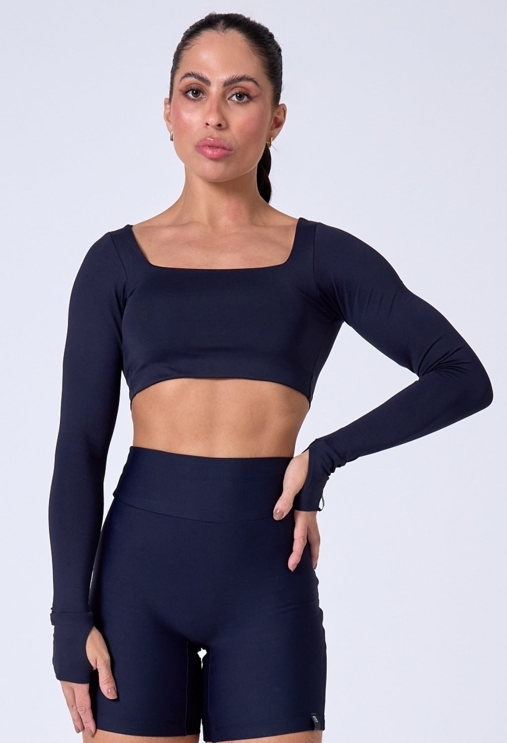CROPPED DEFINE LUXE PRETO