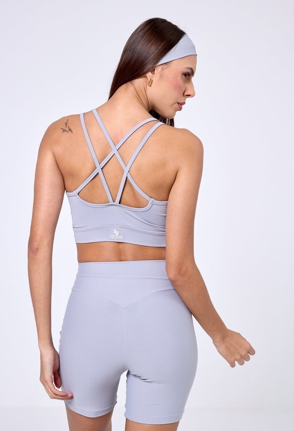 CONJUNTO SHORTS CYCLIST + TOP DREAM GRAY