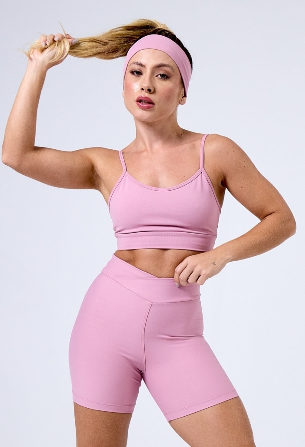CONJUNTO SHORTS CROSS OVER + TOP EVOLVE SOFT PINK
