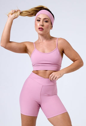 CONJUNTO SHORTS CROSS OVER + TOP EVOLVE SOFT PINK