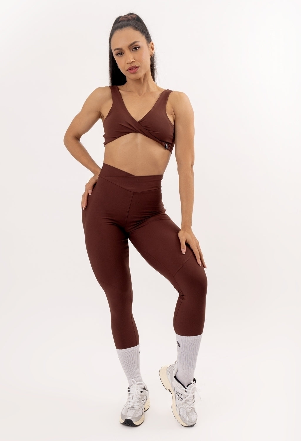 CONJUNTO LEGGING CROSS OVER + TOP SOFT ACTIVE ESPRESSO