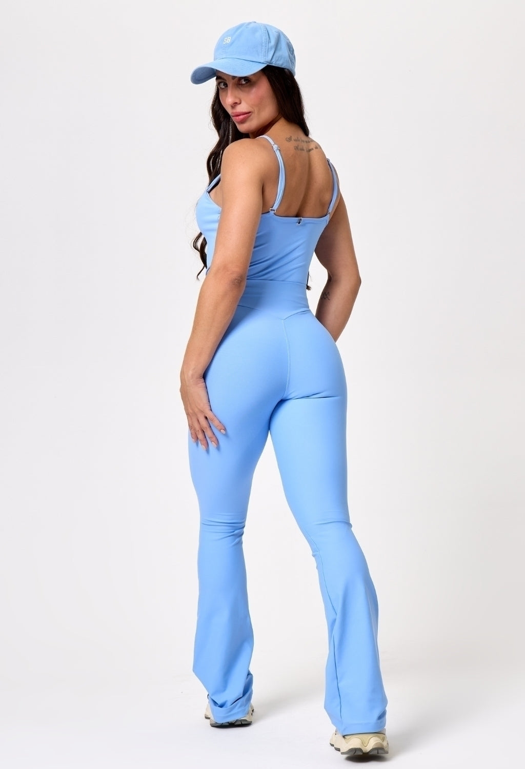 CONJUNTO LEGGING FLARE + REGATA ACTIVE BABY BLUE