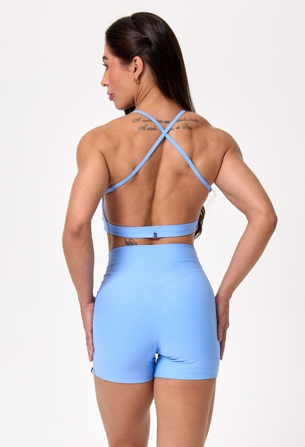 CONJ. SHORTS BASIC + TOP TWIST BABY BLUE