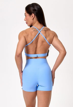 CONJ. SHORTS BASIC + TOP TWIST BABY BLUE