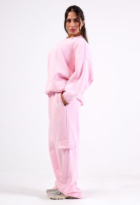 CALÇA CARGO MOLETOM SANTABELLA OVERSIZED COTTON CANDY