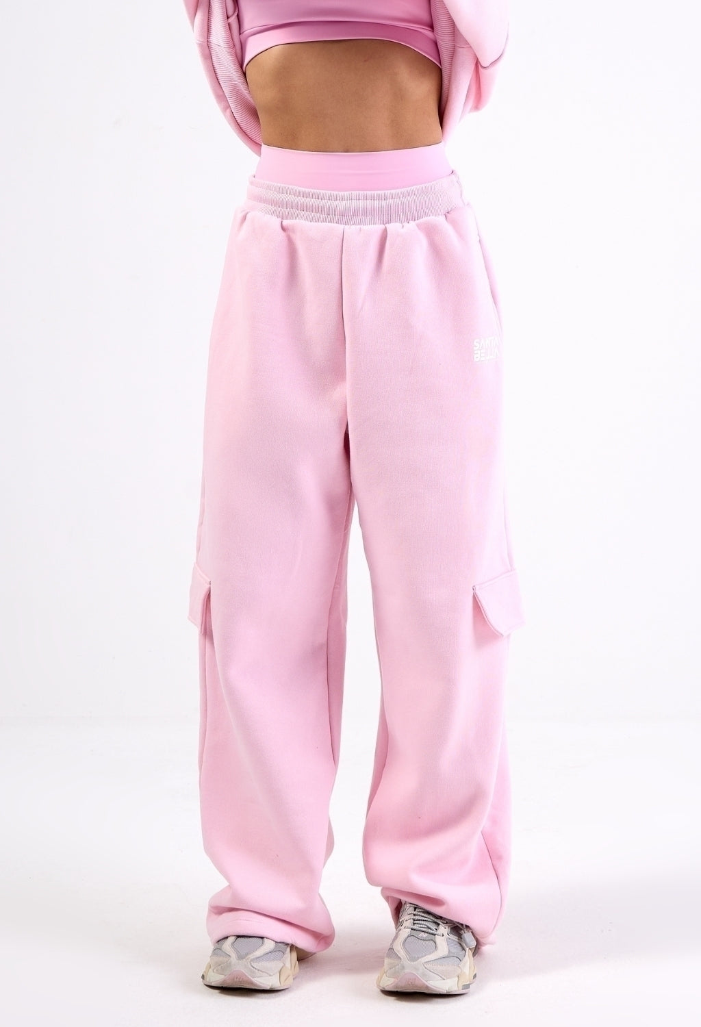CALÇA CARGO MOLETOM SANTABELLA OVERSIZED COTTON CANDY