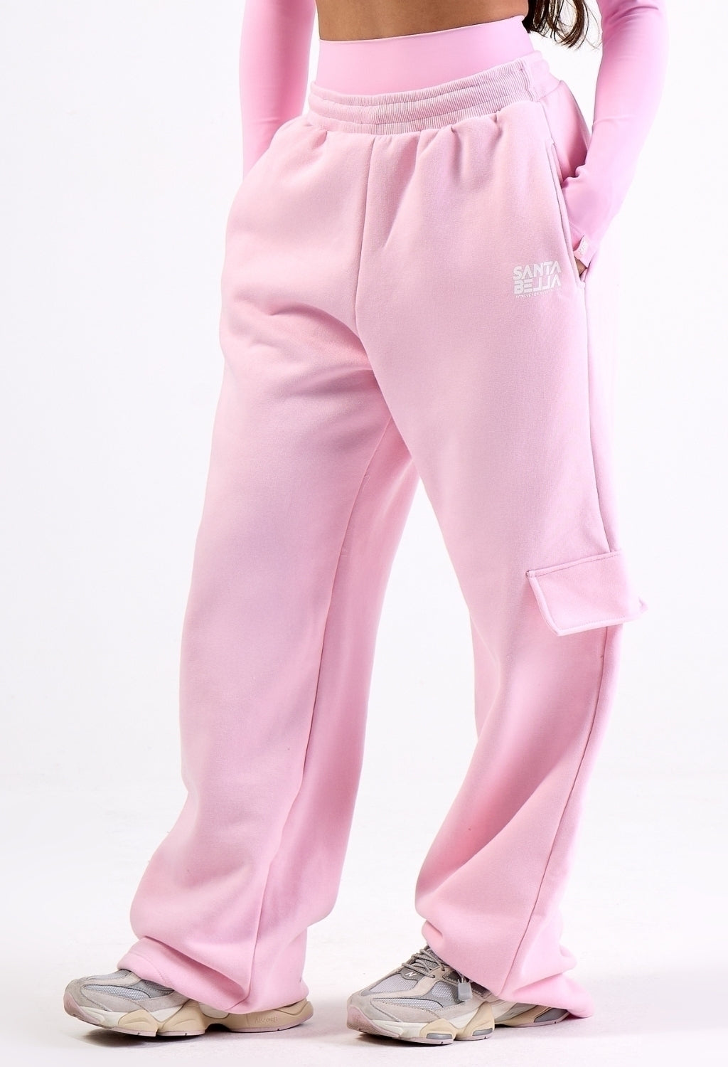 CALÇA CARGO MOLETOM SANTABELLA OVERSIZED COTTON CANDY