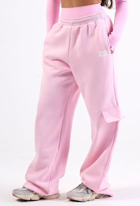 CALÇA CARGO MOLETOM SANTABELLA OVERSIZED COTTON CANDY