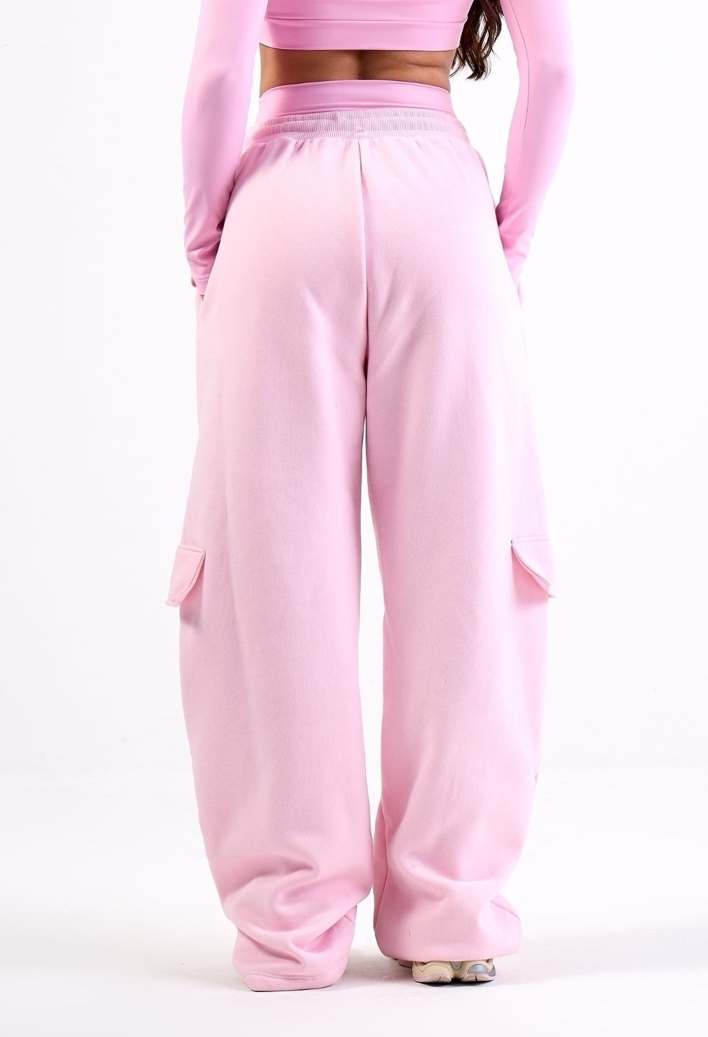 CALÇA CARGO MOLETOM SANTABELLA OVERSIZED COTTON CANDY