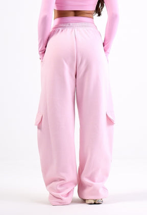 CALÇA CARGO MOLETOM SANTABELLA OVERSIZED COTTON CANDY