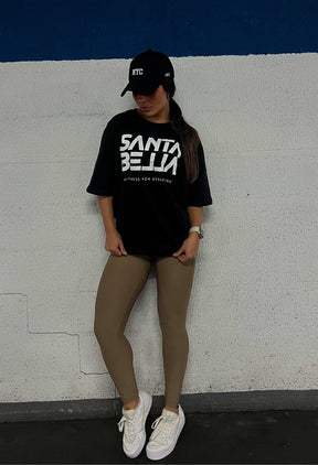 CAMISETA OVERSIZED SILK SANTABELLA PRETA