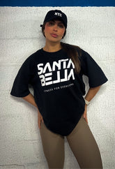 CAMISETA OVERSIZED SILK SANTABELLA PRETA