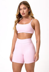 CONJ. SHORTS + TOP CANELADO BALLET
