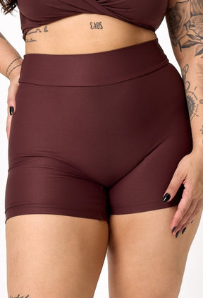SHORTS BASIC DARK BROWN