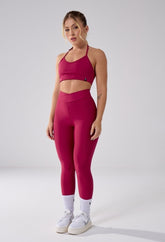 CONJUNTO LEGGING CROSS OVER + TOP UNIC FRONT CHERRY