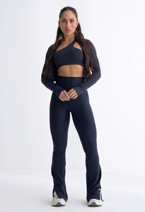 CONJ LEG FLARE+TOP PANDORA+JAQUETA PRETO
