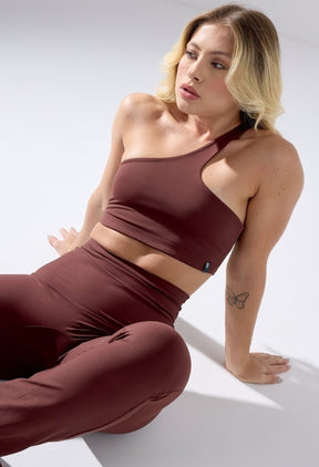 CONJUNTO LEGGING ACTIVE FLARE + TOP PANDORA 5.0 ESPRESSO
