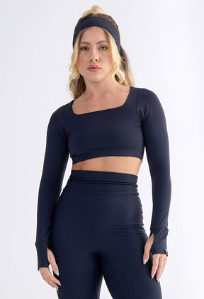 CROPPED DEFINE LUXE PRETO