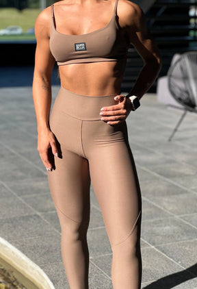 CONJUNTO TOP ENJOY + LEGGING BASIC VIBE COFFEE