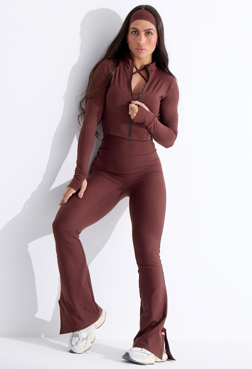 CONJUNTO LEG FLARE+JAQUETA FUSION ESPRESSO