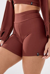SHORTS TIMELESS CANELADO BROWN