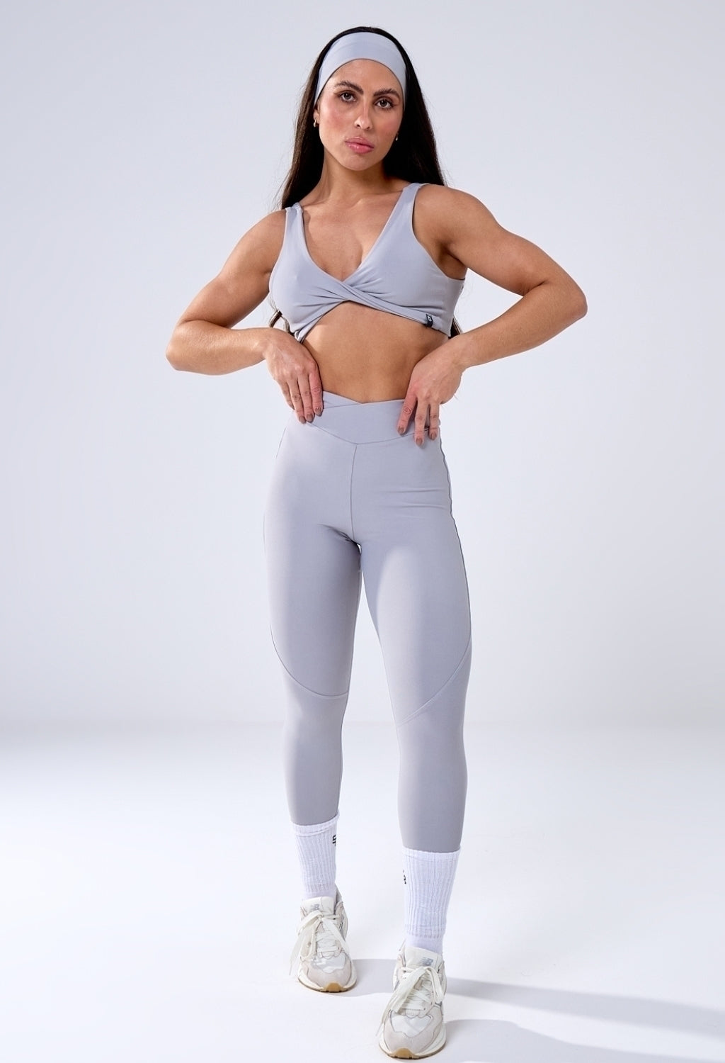 CONJUNTO LEGGING CROSS OVER + TOP SOFT ACTIVE GRAY