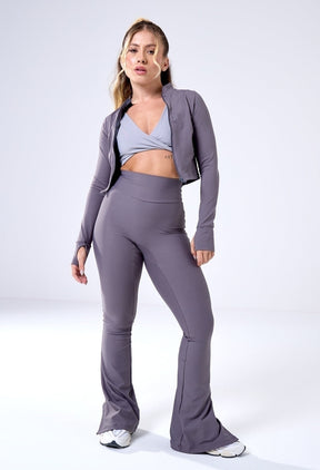 CONJUNTO LEG FLARE+JAQUETA FUSION DARK GREY
