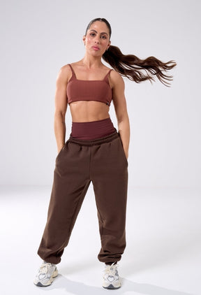 CALÇA MOLETOM OVERSIZED CACAU