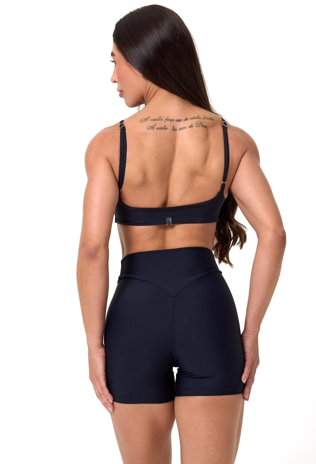 CONJ. SHORTS CROSS OVER + TOP CLASSIC PRETO