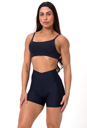 CONJ. SHORTS CROSS OVER + TOP CLASSIC PRETO