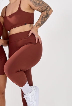 CONJUNTO LEGGING CANELADA + TOP BASIC LOVE CANELADO BROWN