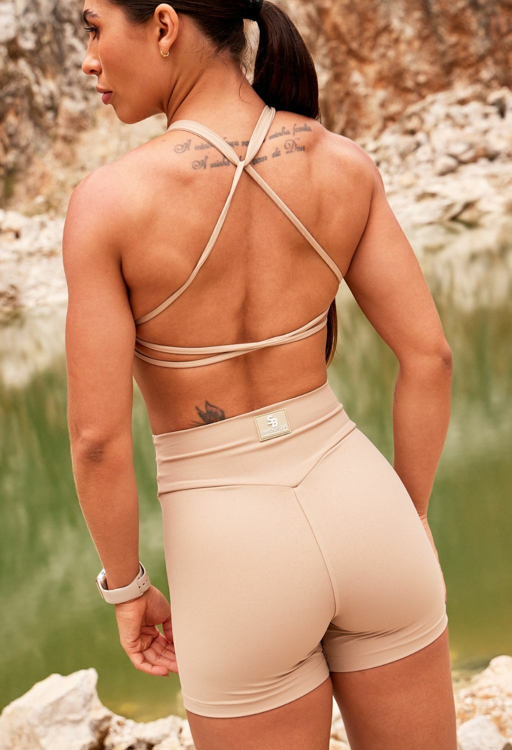 CONJUNTO SHORTS TIMELESS + TOP BELLA CAPPUCCINO